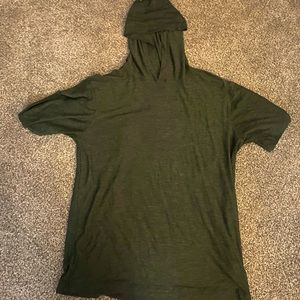 Long sleeve athletic hooded shirt